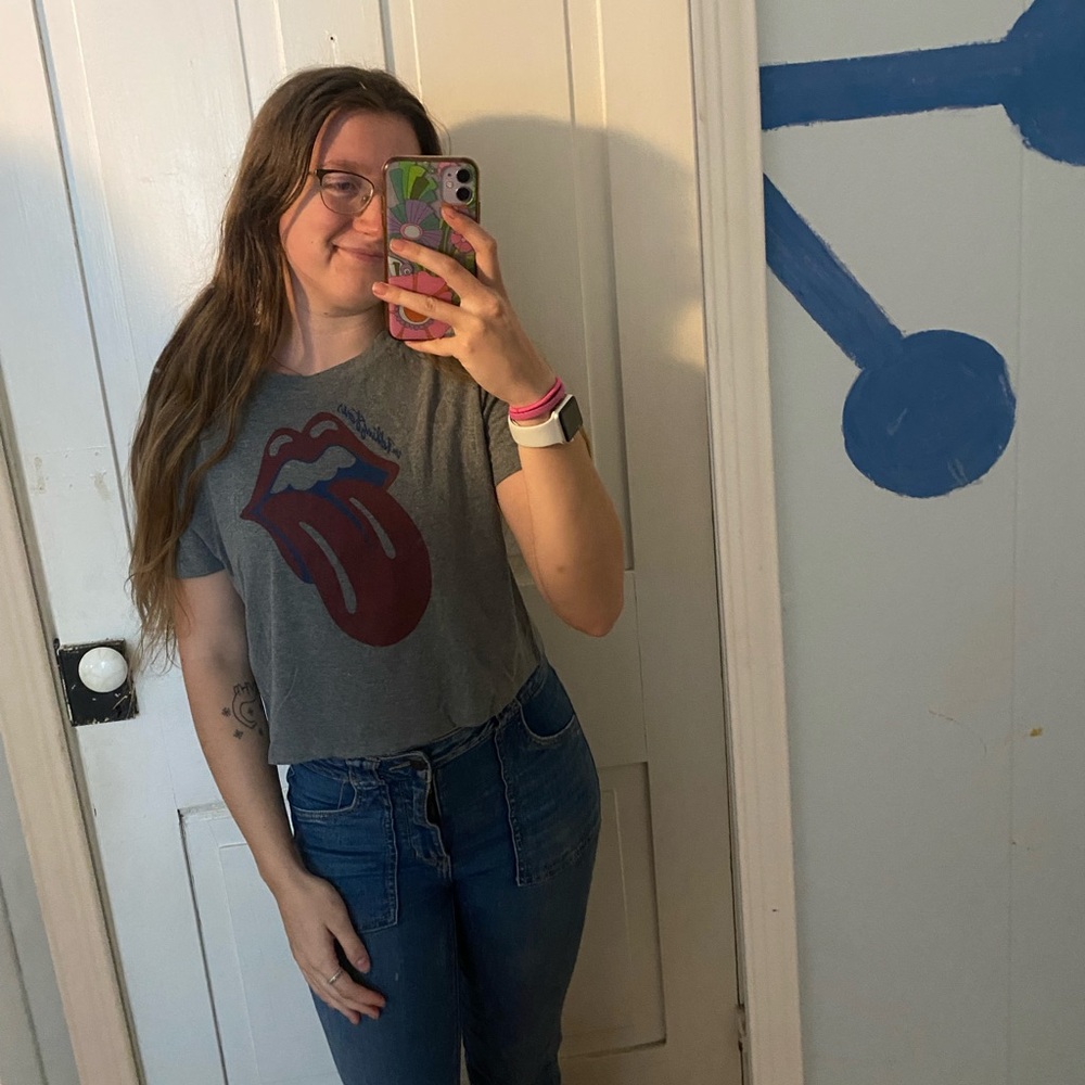 Old navy The Rolling Stones cropped tshirt